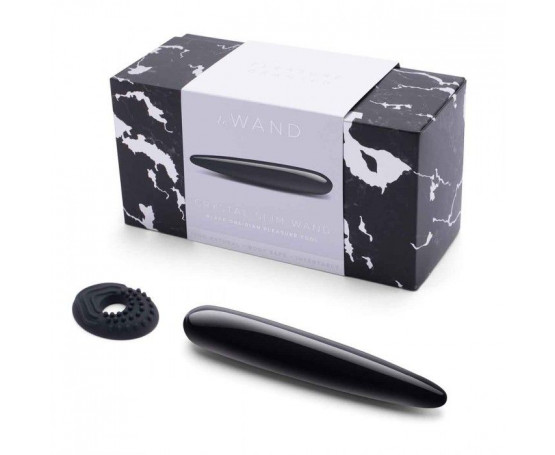 Массажер Le Wand Crystal Slim Wand из черного обсидиана