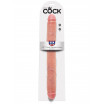Телесный двусторонний фаллоимитатор 16  Thick Double Dildo - 40,6 см.