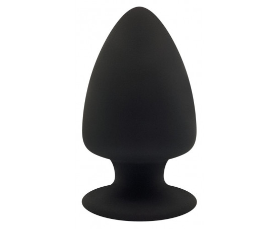 Черная анальная втулка Premium Silicone Plug M - 11 см.