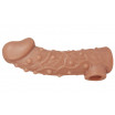 Насадка на фаллос с отверстием для мошонки Cock Sleeve 002 Size L - 17,6 см.