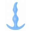 Голубая анальная пробка Bent Anal Plug Black - 13 см.