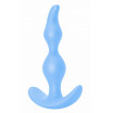 Голубая анальная пробка Bent Anal Plug Black - 13 см.