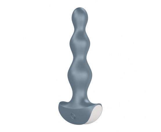 Серая анальная пробка с вибрацией Lolli Plug 2 - 14 см.