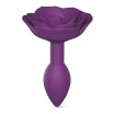 Фиолетовая анальная пробка с ограничителем-розой Open Rose Size S Butt Plug