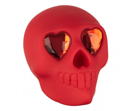 Красный вибромассажер в форме черепа Bone Head Handheld Massager