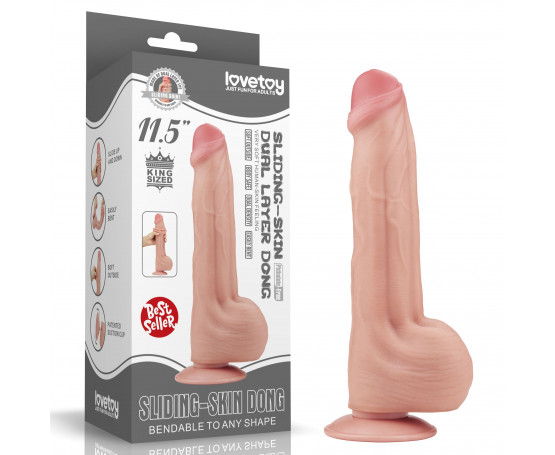 Телесный фаллоимитатор 11.5 King Sized Sliding Skin Dual Layer Dong - 29 см.