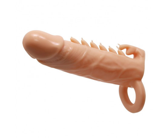Телесная удлиняющая насадка Penis Sleeve Emmitt - 17 см.
