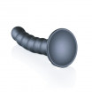 Серый фаллоимитатор Beaded G-Spot - 13,8 см.