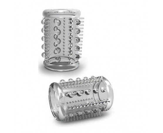 Прозрачная насадка с шипами и шишечками STAY HARD COCK SLEEVE 03 CLEAR