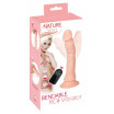 Телесный вибратор на присоске с пультом ДУ Bendable RC Vibrator - 21,5 см.