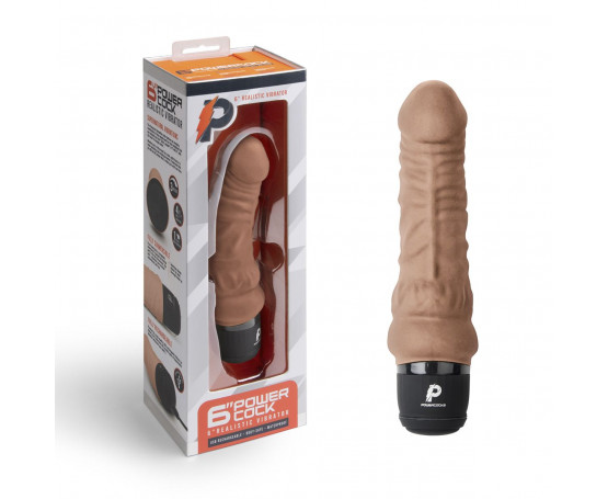 Кофейный вибратор-реалистик 6  Realistic Vibrator - 17 см.