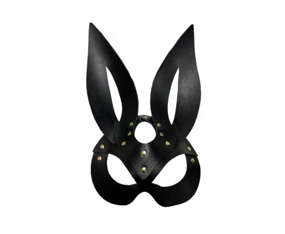 Черная кожаная маска зайки Miss Bunny