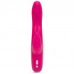 Розовый перезаряжаемый вибратор Rabbit Slimline Curve Rechargeable - 24 см.