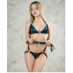 Изумрудная плеть Emerald Leather Whip с гладкой ручкой - 45 см.