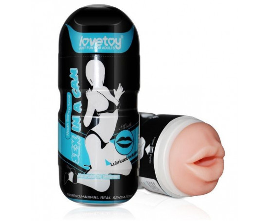 Мастурбатор-ротик с вибрацией Sex In A Can Mouth Stamina Tunnel Vibrating