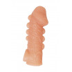 Телесная закрытая насадка с шишечками Cock Sleeve 008 Size M - 15,6 см.