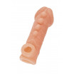 Телесная закрытая насадка с шишечками Cock Sleeve 008 Size M - 15,6 см.