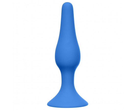 Синяя анальная пробка Slim Anal Plug Large - 12,5 см.