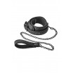 Черный ошейник с поводком COLLAR LEASH DIAMOND