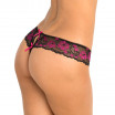 Ажурные трусики-стринги с бантиками и доступом Crotchless Floral Lace Thong with Bows