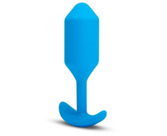 Голубая вибропробка для ношения B-vibe Snug Plug 3 - 12,4 см.