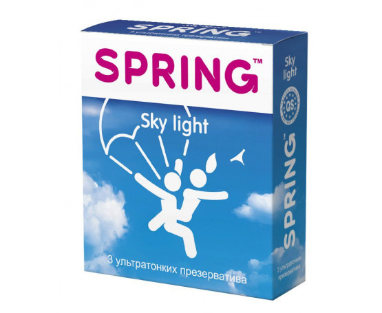 Ультратонкие презервативы SPRING SKY LIGHT - 3 шт.