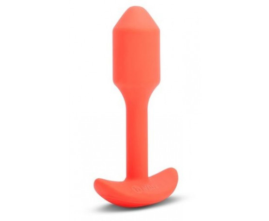 Оранжевая вибропробка для ношения B-vibe Snug Plug 1 - 10 см.