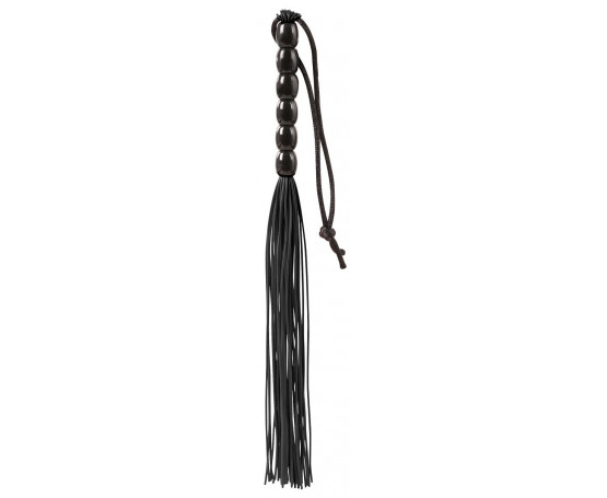 Чёрная мини-плеть из резины Rubber Mini Whip - 22 см.