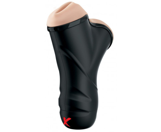Мастурбатор в колбе с двумя тоннелями Double Penetration Vibrating Stroker