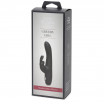 Черный вибратор с клиторальным отростком Greedy Girl Slimline Rabbit Vibrator - 22,8 см.