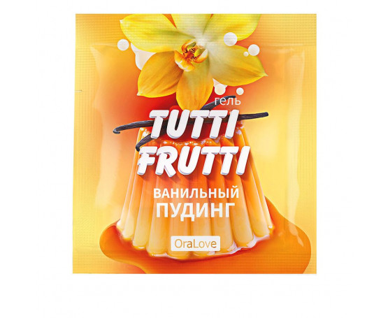 Саше гель-смазки Tutti-frutti со вкусом ванильного пудинга - 4 гр.