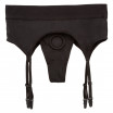 Черные трусики для страпона Thong with Garter размера S/M