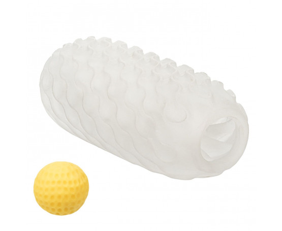 Двусторонний мастурбатор с желтым стимулирующим шариком Reversible Squishy Ball Stroker