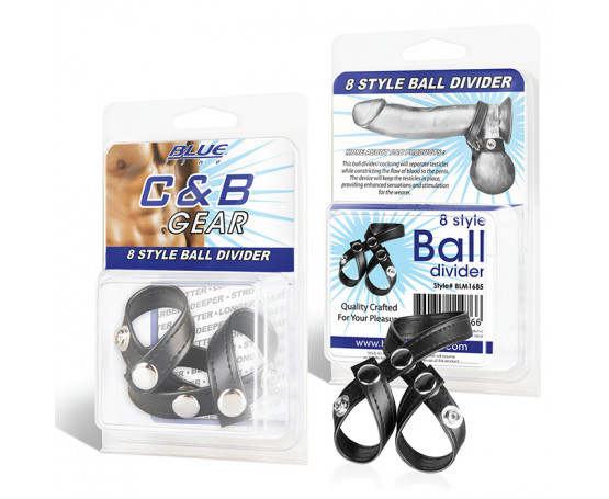 Разделитель мошонки из искусственной кожи на клепках 8 STYLE BALL DIVIDER