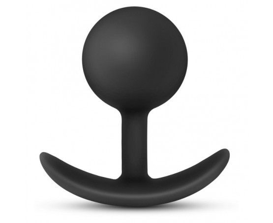 Черная анальная пробка Silicone Vibra Plug - 8,9 см.