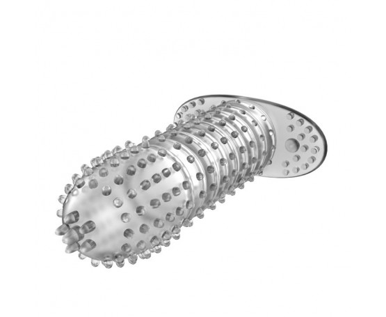 Закрытая прозрачная насадка Crystal sleeve - 12 см.