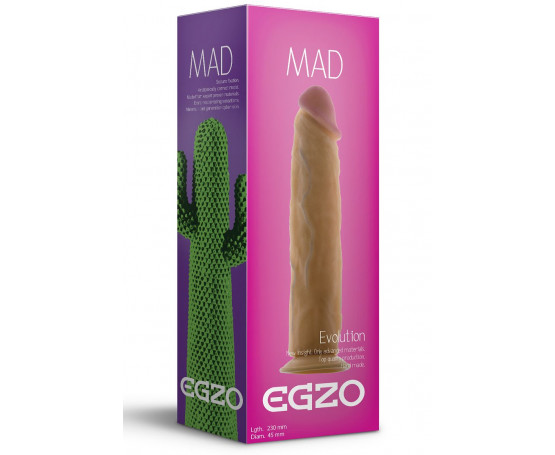 Телесный фаллоимитатор без мошонки Mad Cactus - 23 см. FFF