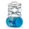 Синее эрекционное виброкольцо Pleaser Rechargeable C-Ring