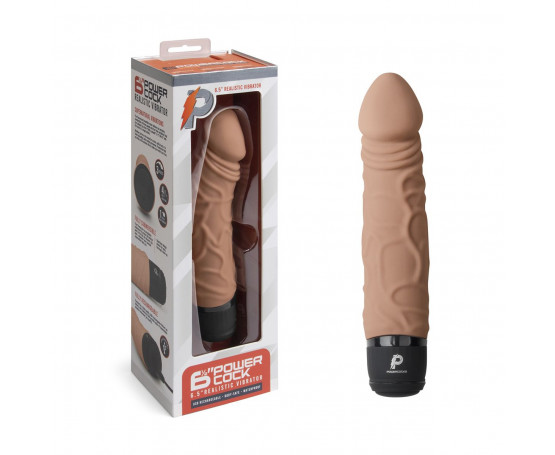 Кофейный вибратор-реалистик 6.5  Girthy Realistic Vibrator - 19 см.