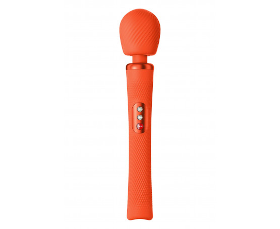 Оранжевый вибромассажер Vim Vibrating Wand - 31,3 см.