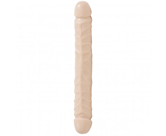 Двухголовый фаллос телесного цвета Jr. Veined Double Header 12  Bender - 29,5 см.