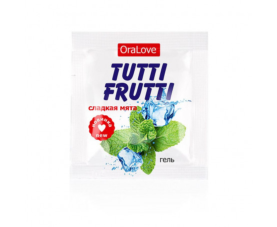 Саше гель-смазки Tutti-frutti со вкусом мяты - 4 гр.