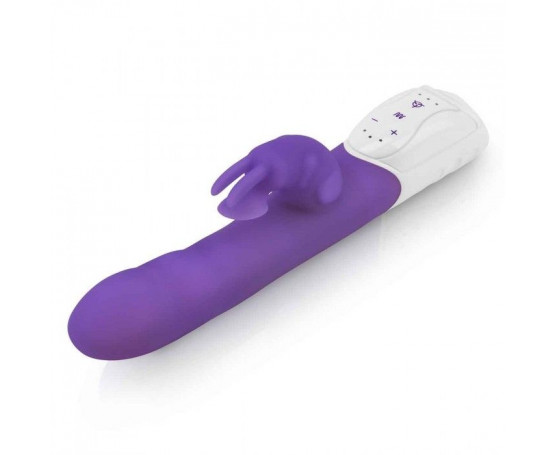 Фиолетовый вибромассажер с клиторальной стимуляцией Clitoral Suction Rabbit - 24,5 см.