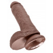Коричневый фаллоимитатор 8  Cock with Balls - 21,3 см.