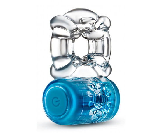 Синее эрекционное виброкольцо One Night Stand Vibrating C-Ring