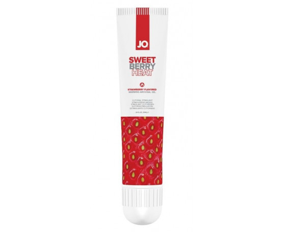 Стимулирующий клиторальный гель со вкусом клубники JO Sweet Berry Heat - 10 мл.