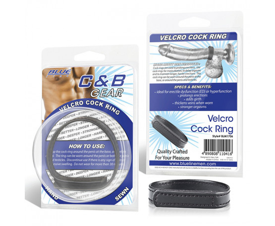 Кольцо на пенис из искусственной кожи на липучке VELCRO COCK RING - 5 см.