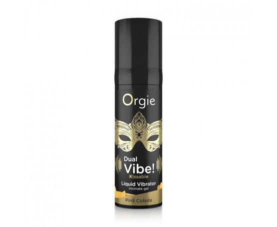 Съедобный гель Dual Vibe Pina Colada с эффектом вибрации и вкусом коктейля пина колада - 15 мл.