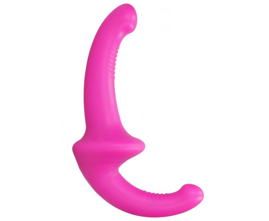 Розовый безремневой страпон Silicone Strapless Strapon