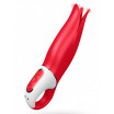Красный вибратор Satisfyer Power Flower с лепестками - 18,8 см.